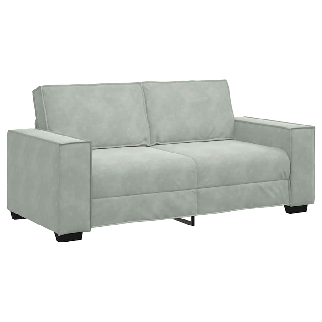 2-Seater Sofa Light Grey 180x78x84 cm Velvet