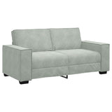 2-Seater Sofa Light Grey 140 cm Velvet - Front View