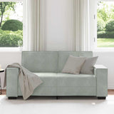 2-Seater Sofa Light Grey 140 cm Velvet - Side View