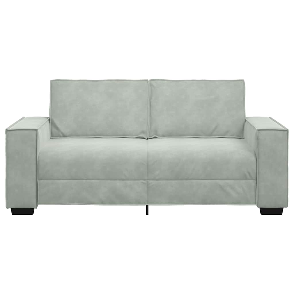 2-Seater Sofa Light Grey 180x78x84 cm Velvet