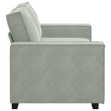 2-Seater Sofa Light Grey 140 cm Velvet - 45-Degree Angle