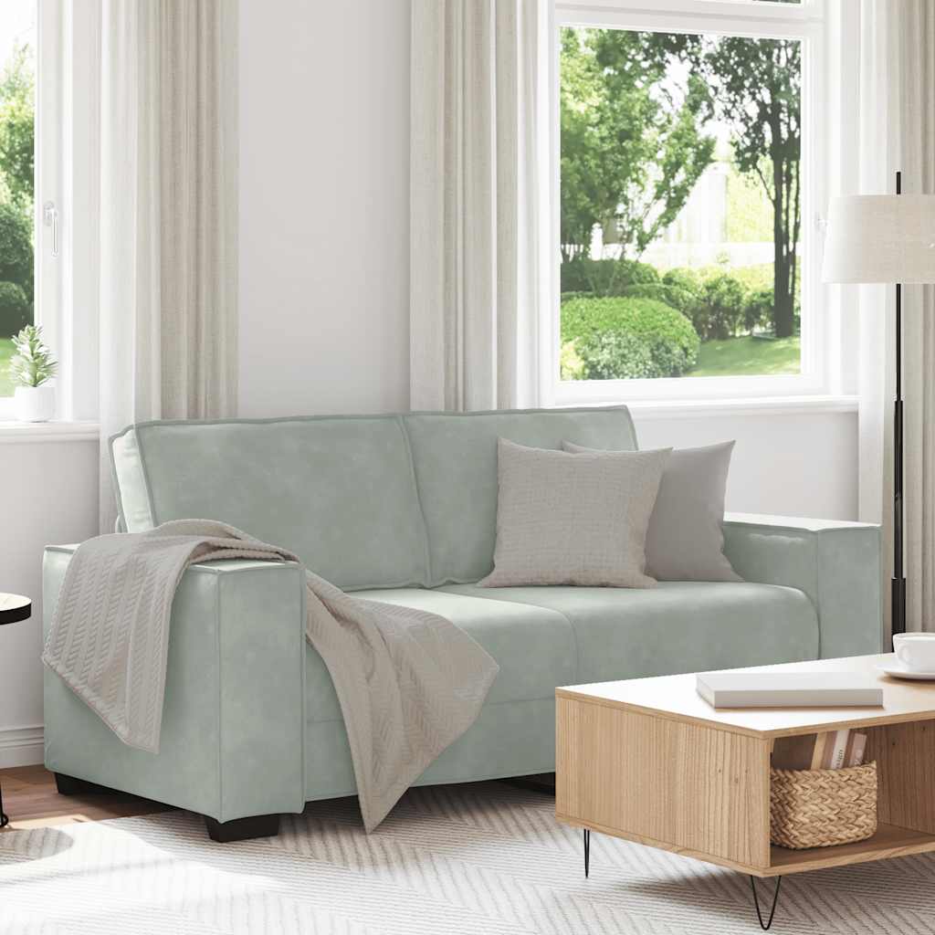 2-Seater Sofa Light Grey 180x78x84 cm Velvet
