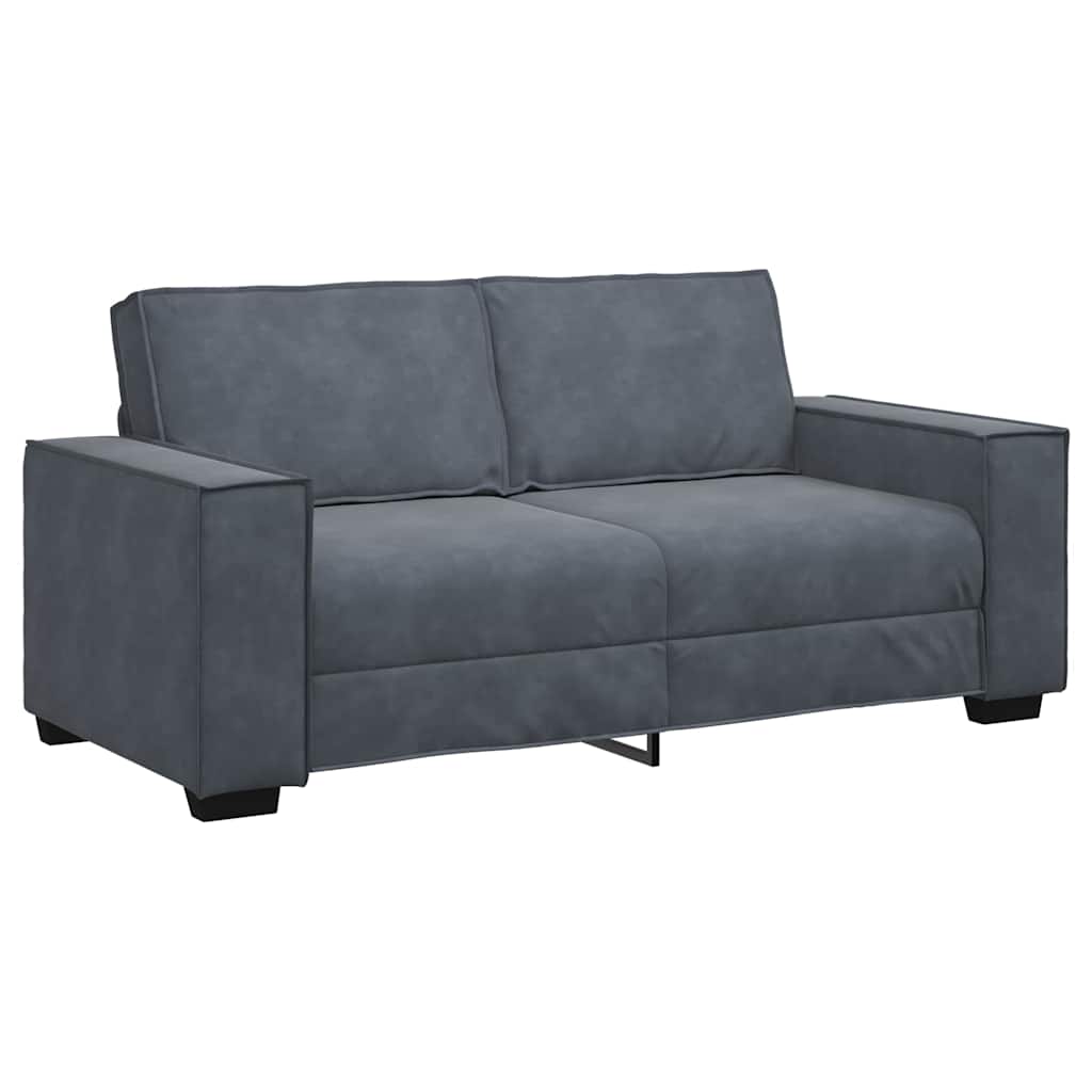 2-Seater Sofa Dark Grey 180x78x84 cm Velvet