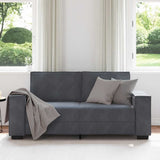 2-Seater Sofa Dark Grey 140 cm Velvet - Side View