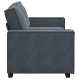 2-Seater Sofa Dark Grey 140 cm Velvet - 45-Degree Angle