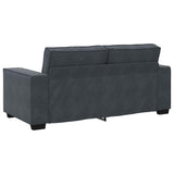 2-Seater Sofa Dark Grey 140 cm Velvet - Rear View
