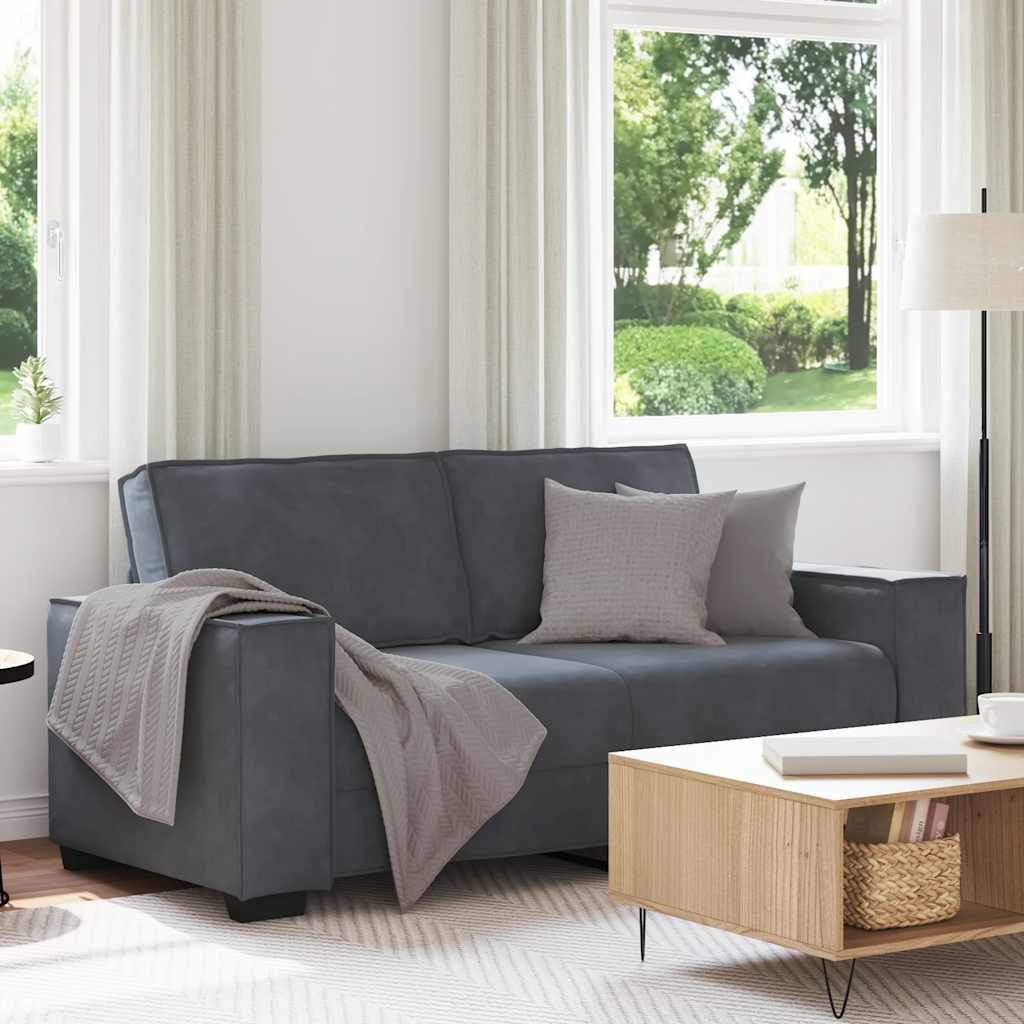 2-Seater Sofa Dark Grey 180x78x84 cm Velvet