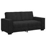 2-Seater Sofa Black 140 cm Velvet - Front View