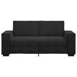 2-Seater Sofa Black 140 cm Velvet - Top-Down View