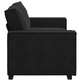 2-Seater Sofa Black 140 cm Velvet - 45-Degree Angle