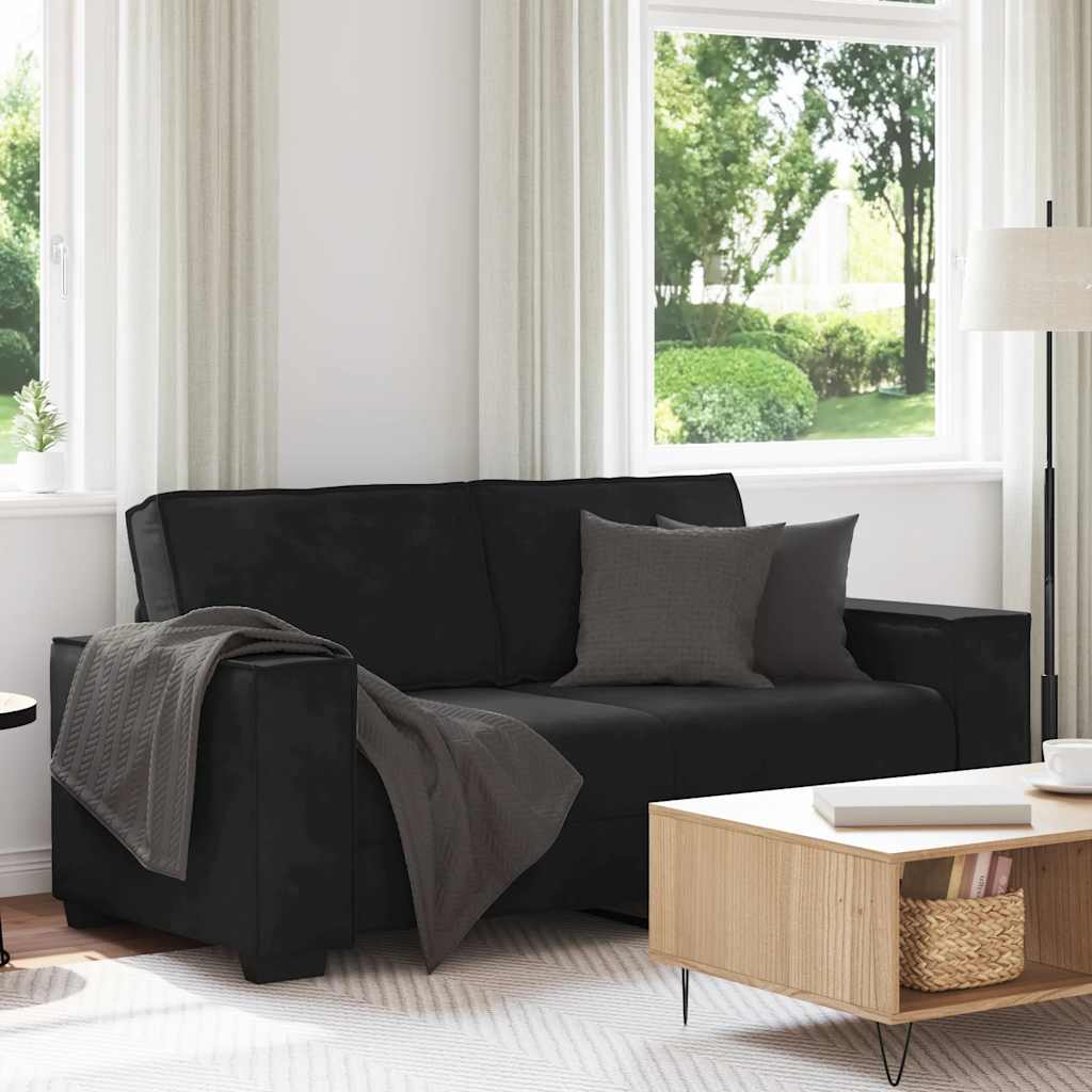 2-Seater Sofa Black 180x78x84 cm Velvet