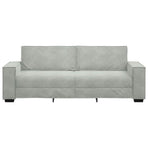 3-Seater Sofa Light Grey 220x78x84 cm Velvet