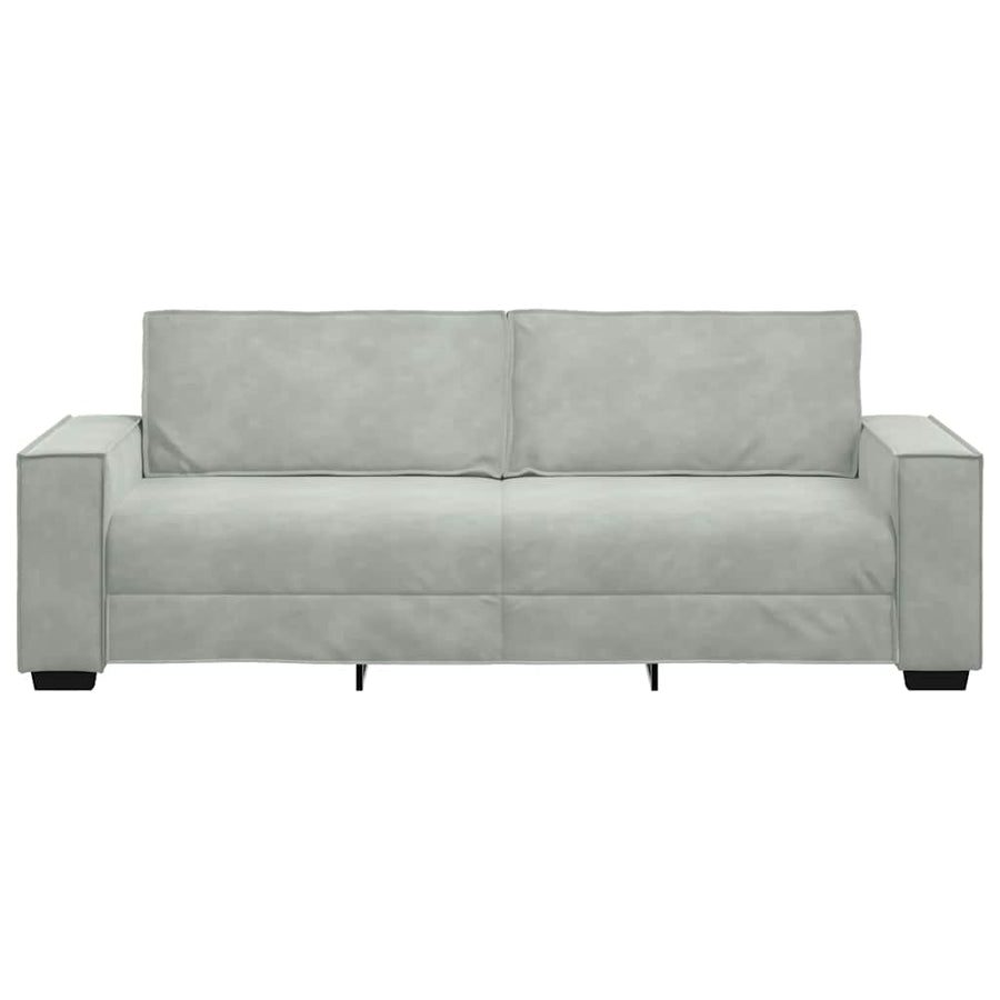 3-Seater Sofa Light Grey 220x78x84 cm Velvet