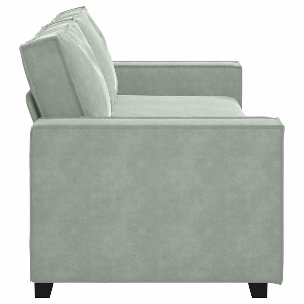 3-Seater Sofa Light Grey 220x78x84 cm Velvet