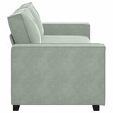 3-Seater Sofa Light Grey 180 cm Velvet - 45-Degree Angle