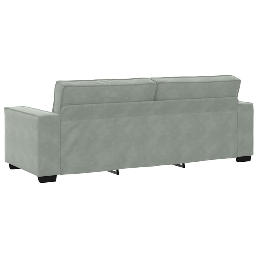3-Seater Sofa Light Grey 220x78x84 cm Velvet