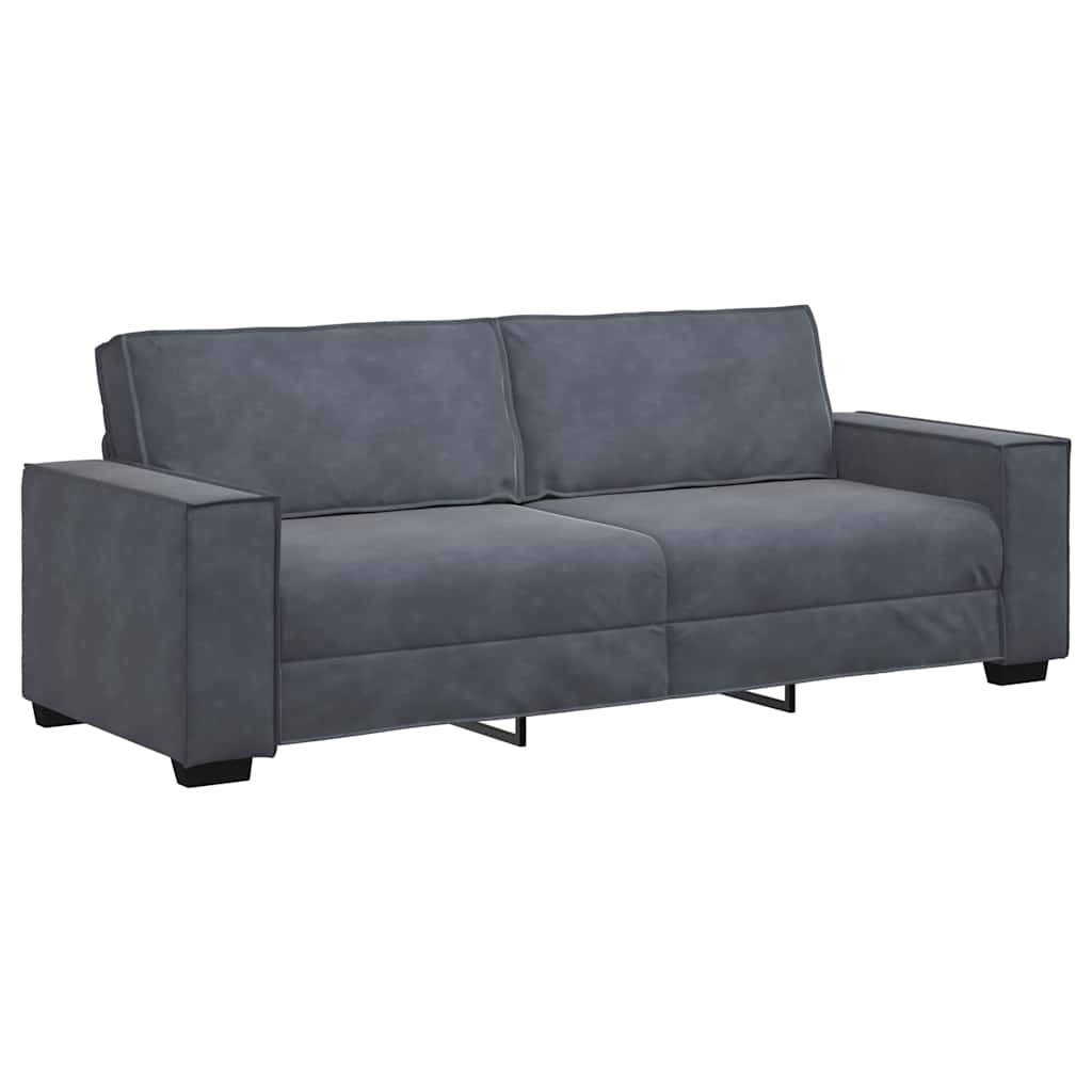3-Seater Sofa Dark Grey 220x78x84 cm Velvet
