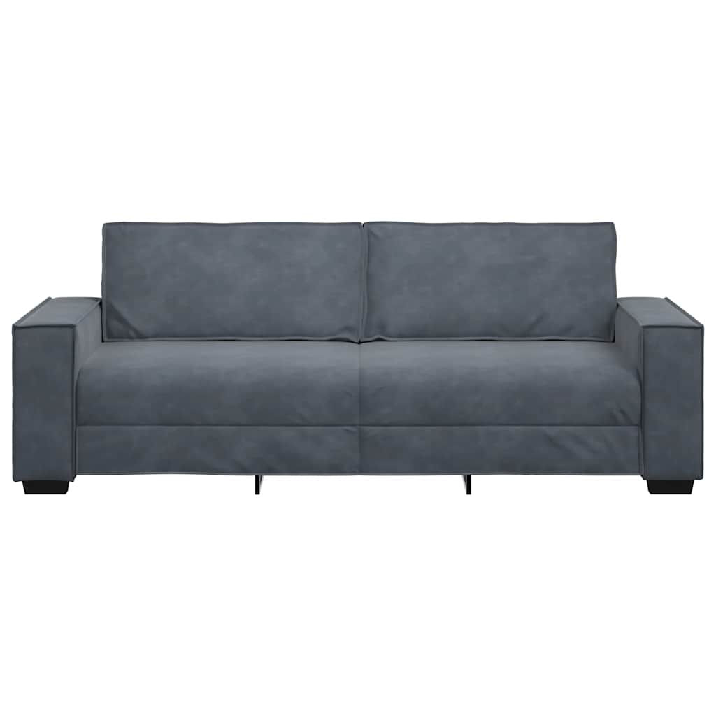 3-Seater Sofa Dark Grey 220x78x84 cm Velvet