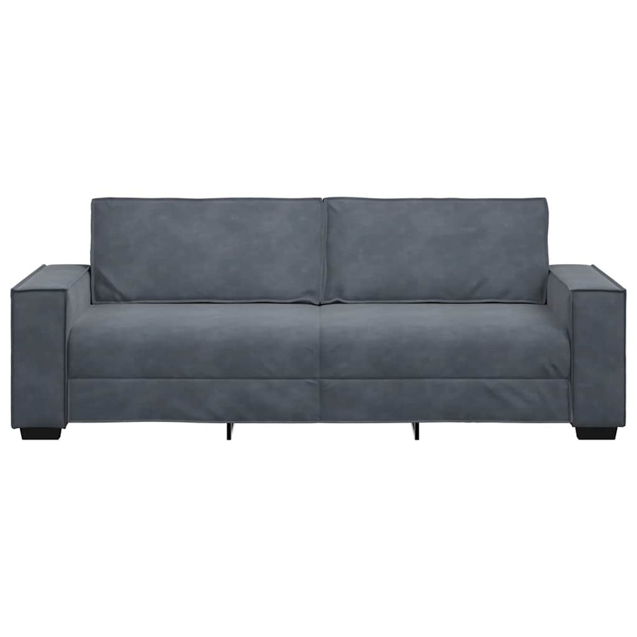 3-Seater Sofa Dark Grey 220x78x84 cm Velvet