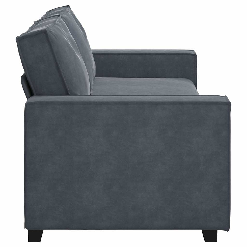 3-Seater Sofa Dark Grey 220x78x84 cm Velvet