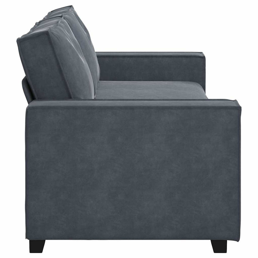 3-Seater Sofa Dark Grey 220x78x84 cm Velvet