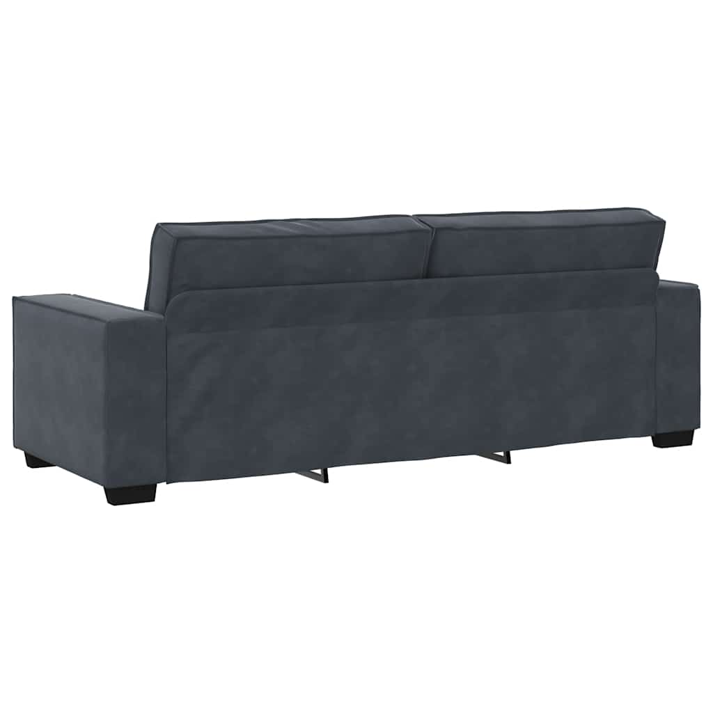 3-Seater Sofa Dark Grey 220x78x84 cm Velvet