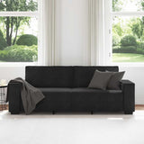 3-Seater Sofa Black 220x78x84 cm Velvet