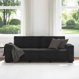 3-Seater Sofa Black 180 cm Velvet - Side View