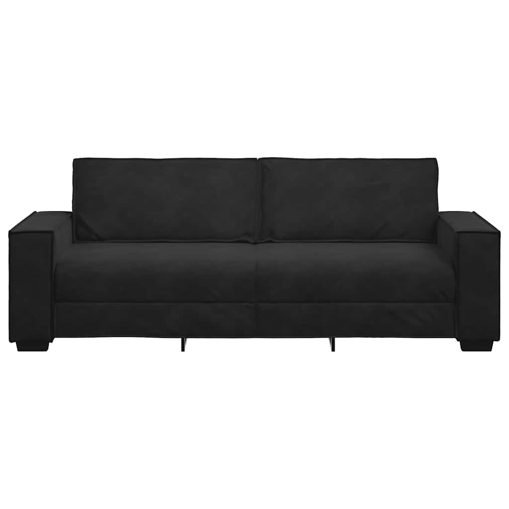 3-Seater Sofa Black 220x78x84 cm Velvet