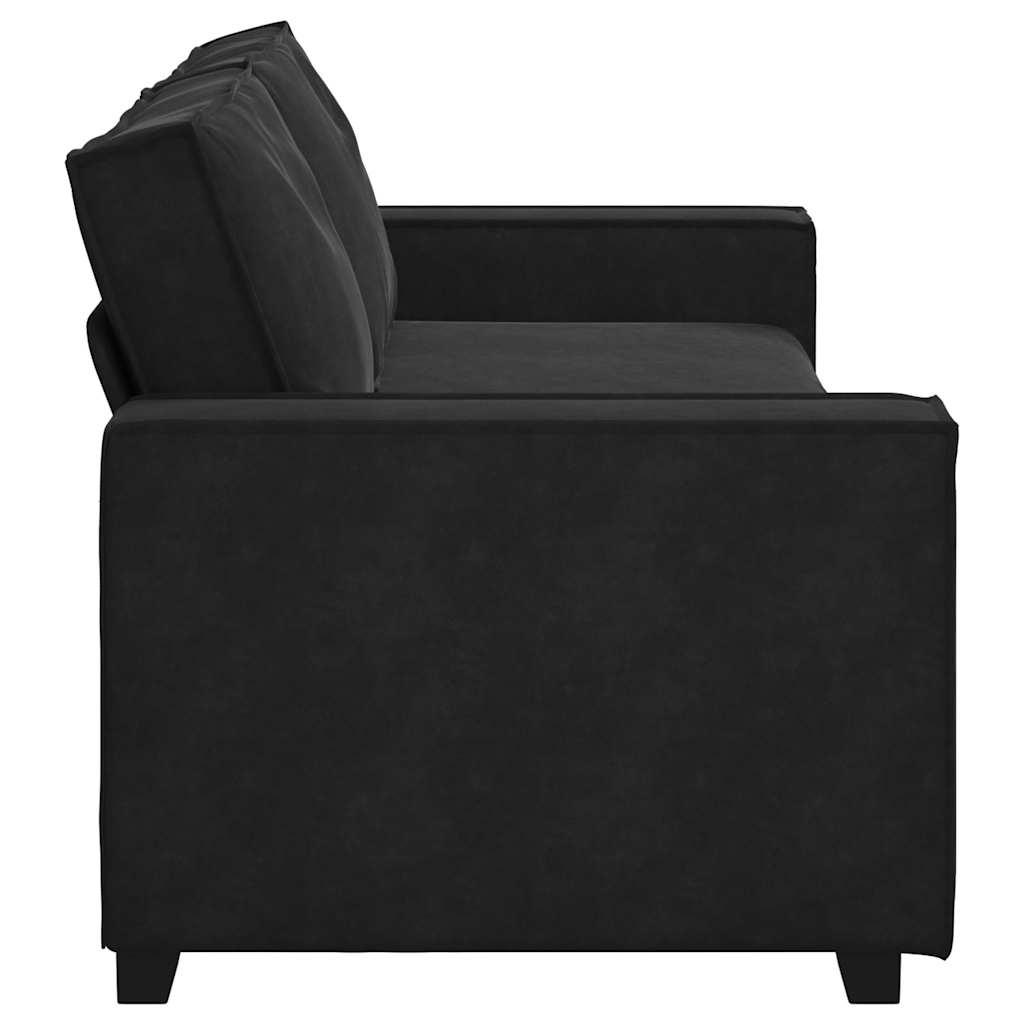 3-Seater Sofa Black 220x78x84 cm Velvet
