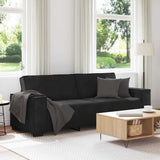 3-Seater Sofa Black 220x78x84 cm Velvet