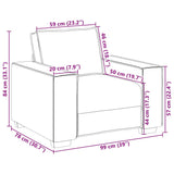 Sofa Cappuccino 99 x 78 x 84 cm Fabric - Extra Image