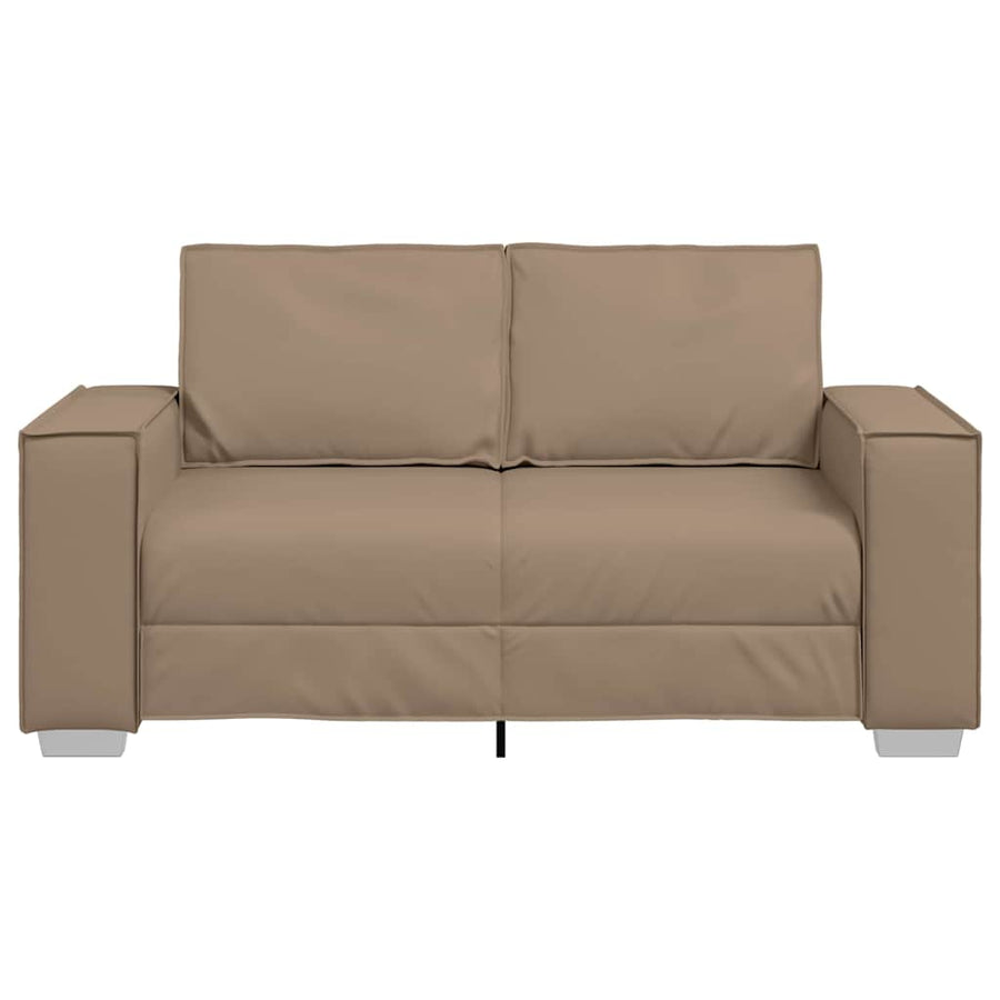 Loveseat Sofa Cappuccino 160 cm Faux Leather