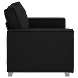 Loveseat Sofa Black 160 cm Faux Leather - 45-Degree Angle