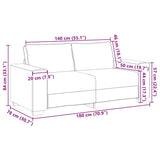 Sofa Cappuccino 180 x 78 x 84 cm Fabric - Extra Image
