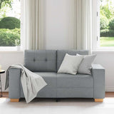 Loveseat Sofa Light Grey 160x77x82 cm Fabric