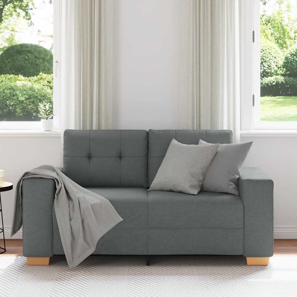 Loveseat Sofa Dark Grey 160x77x82 cm Fabric