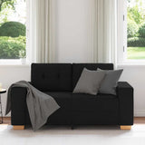 Loveseat Sofa Black 160x77x82 cm Fabric
