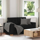 Loveseat Sofa Black 160x77x82 cm Fabric