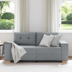 Loveseat Sofa Light Grey 180x77x82 cm Fabric