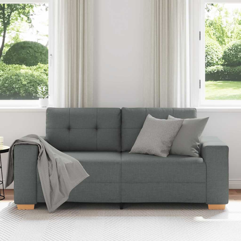 Loveseat Sofa Dark Grey 180x77x82 cm Fabric
