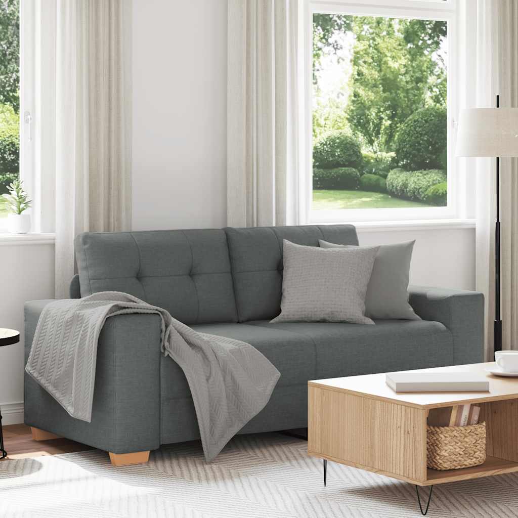 Loveseat Sofa Dark Grey 180x77x82 cm Fabric
