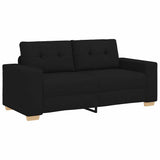 Loveseat Sofa Black 180x77x82 cm Fabric - Front View