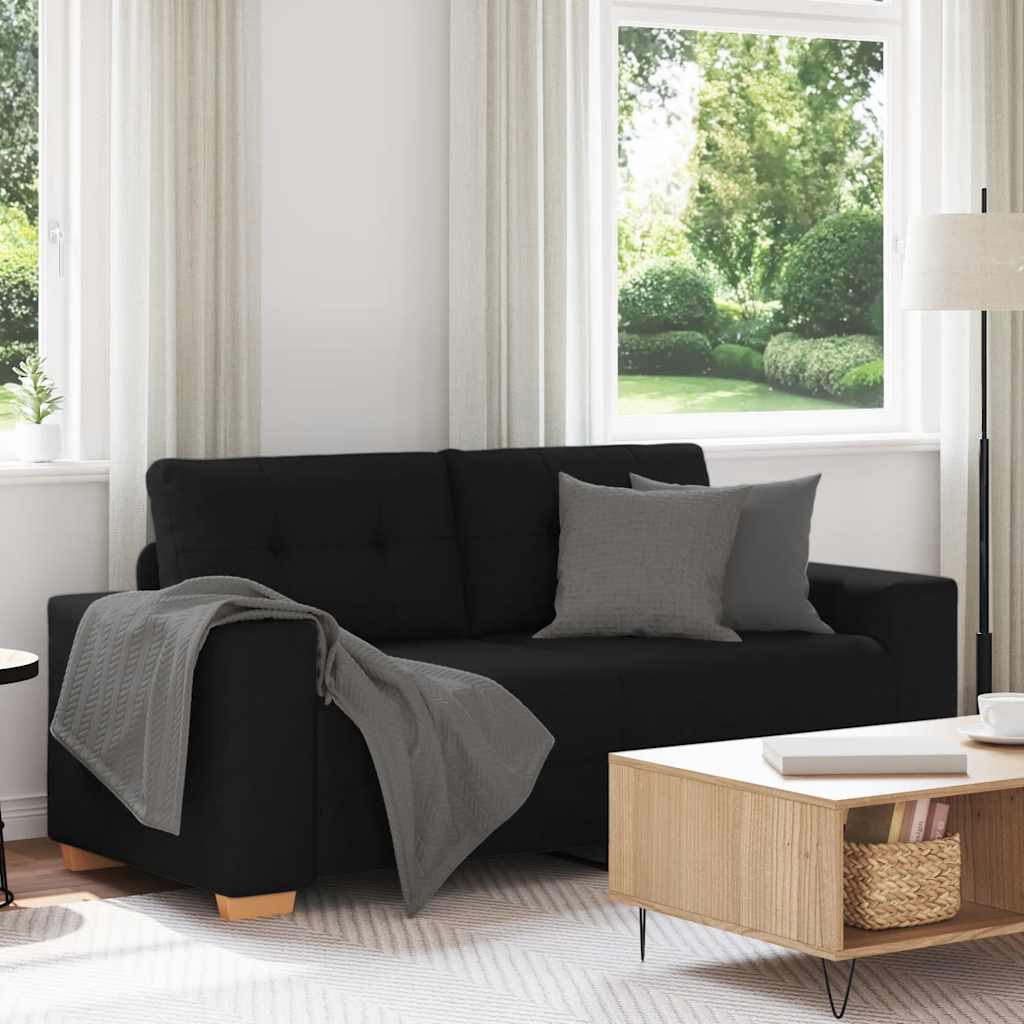 Loveseat Sofa Black 180x77x82 cm Fabric