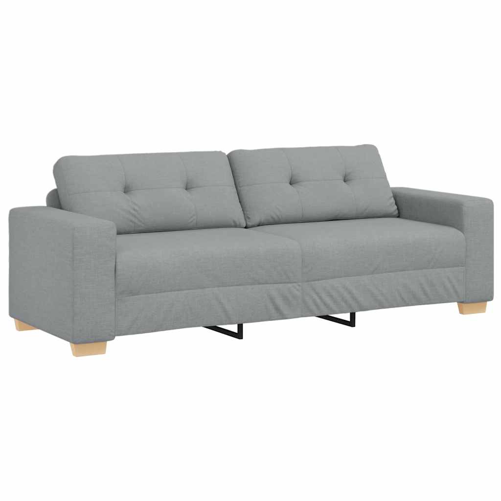 3-Seater Sofa Light Grey 220x78x80 cm Fabric
