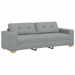 3-Seater Sofa Light Grey 220x78x80 cm Fabric