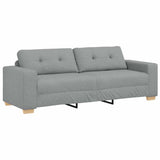 3-Seater Sofa Light Grey 180 cm Fabric - Front View