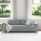3-Seater Sofa Light Grey 180 cm Fabric - Side View