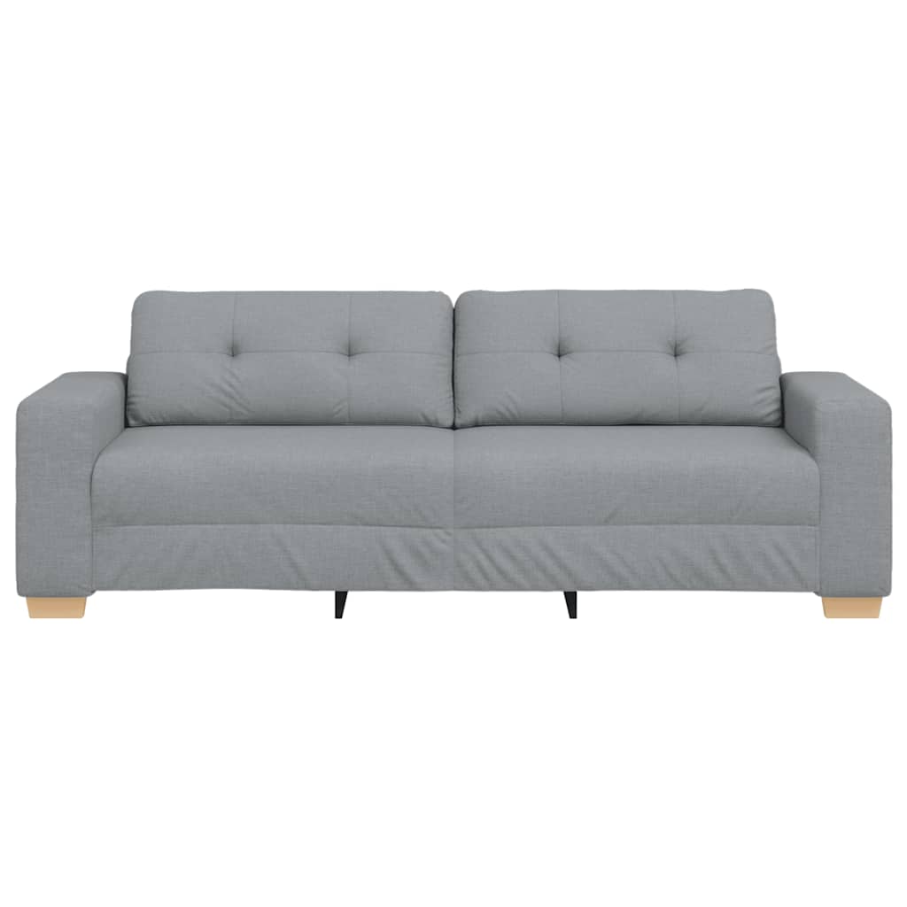 3-Seater Sofa Light Grey 220x78x80 cm Fabric