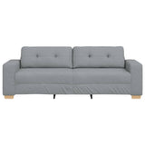 3-Seater Sofa Light Grey 220x78x80 cm Fabric